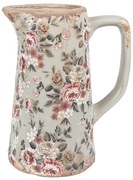 Decoration Can 16x11x20 Cm Grey Ceramic Flowers - 16*11*20 cm