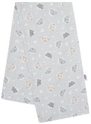 Bavlnená plienka s potlačou New Baby sivá malé medvedíky