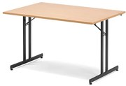 Skladací rokovací stôl EMILY, 1200x800 mm, bukový laminát/čierna