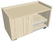 Mobilný kontajner Verno 100 x 50 cm so sklom, ľavý, agát / vanilka