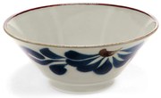 Modrá/béžová porcelánová ramen miska 900 ml Flower – Rex London