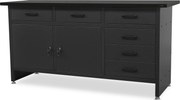 Dielenský stôl so zásuvkami, čierny, 1700x850x600 mm: HENRY All Black