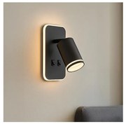 LED Nástenné bodové svietidlo PIPE 1xGU10/10W/230V + LED/6W čierne