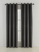 Zamatové zatemňovacie závesy Cesar tmavo sivé - 140 x 180 cm (2ks) - krúžky