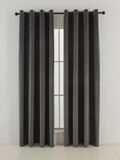 Zamatové zatemňovacie závesy Cesar tmavo sivé - 140 x 280 cm (2ks) - krúžky