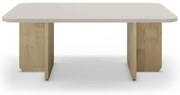 Krémovobiely/v prírodnej farbe konferenčný stolík v dekore duba 56x100 cm Hillary – Marckeric