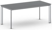 Rokovací kancelársky stôl PRIMO INVITATION, 180x80 cm, sivostrieborná podnož, grafit