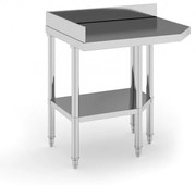 Rohový nerezový pracovný stôl, 900 x 600 x 850 mm