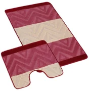 Bellatex Sada kúpeľňových predložiek Bany s výkrojom Chevron, 60 x 100, 60 x 50 cm