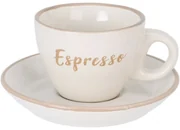 Kameninová šálka s podšálkou Espresso, 100 ml, krémová