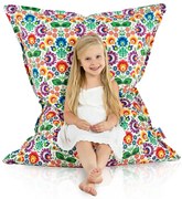 Sedací vak Folk – veľký vankúš s ľudovým motívom na sedenie a ležanie Veľkosť: XL