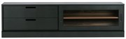 Čierny TV stolík z borovicového dreva 180x50 cm James – WOOOD