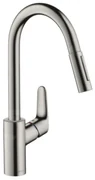 Hansgrohe Focus M41, drezová batéria M4116-H240 s výsuvnou spŕškou, sBOX, vzhľad nehrdzavejúcej ocele, HAN-73880800