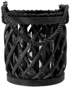 Čierna ratanová lampáš Diamond - Ø15 * 17cm
