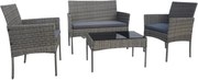 CH Súprava ratanového nábytku -šedá