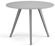 Konferenčný stôl PRIMO ZEN, priemer 100 cm, sivostrieborná podnož, sivá