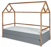 Detská posteľ Domček so šuflíkom Lotta Grey 90x200