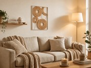 Nástenná dekorácia CIRCLES kovová 48x68 cm, biela / béžová