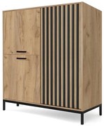 Komoda Grata II, dub kraft / čierna