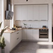 Kuchynská linka Aria WH/WH 260x230 cm bez kuchynskej dosky