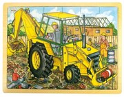 Bigjigs Toys Drevené puzzle bager 24 dielikov