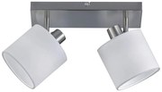 Biele/sivé stropné svietidlo s textilným tienidlom ø 12 cm Tommy – Trio