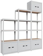 Policový regál kovový s dvierkami biely AR Style D-Carbon