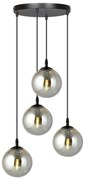 Luster na lanku COSMO 4xE14/10W/230V pr. 40 cm čierna/šedá
