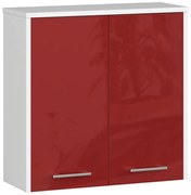 Kúpeľňová skrinka W 60 cm FIN 2D biela / červená, lesk