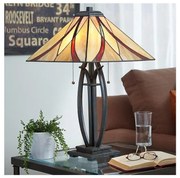 Elstead QZ-ASHEVILLE-TL - Stolná lampa Tiffany ASHEVILLE 2xE27/60W/230V