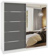 Šatníková skriňa SERENITY 200 cm šedý mat MBP SERENITY SZP5/0/W/SR/0/HIAL