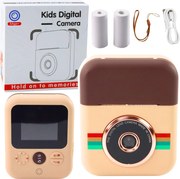 LEAN Toys Detský digitálny fotoaparát s tlačiarňou Instant Brown 3 rolky papiera