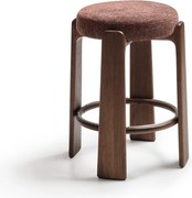 Hnedá/v tmavo prírodnej farbe barová stolička z jaseňového dreva (výška sedadla 65 cm) Granite – Kave Home