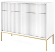KOMODA VIGGO BIELA + ZLATÝ PODSTAVEC 104 / 83 cm