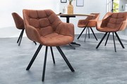 Dizajnová jedálenská stolička Miramar mikrovlákno koňaková