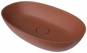 Umývadlo na dosku SAT Aula 60x36 cm cooper brown mat bez otvoru pre batériu, bez prepadu SATAU6036CB