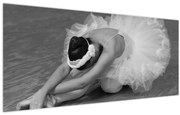 Obraz - Baletka, čiernobiela (120x50 cm)