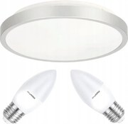 LED stropné svietidlo semo-r silver - 2xe27 ip20 + 2xe27 10w sviečka - teplá biela