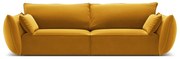 Zamatová pohovka v horčicovej farbe 208 cm Vanda – Mazzini Sofas