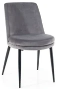 Jedálenská stolička Kayla Velvet, sivá