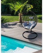 JAKS Závesné hojdacie kreslo Premium s poduškou qn02 čierne