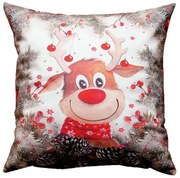 Vankúšová obliečka Vianočný sob Rudolf 40x40 cm