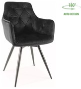 Signal MANGO VELVET jedálenská stolička ČIERNA/BLUVEL ČIERNA 19