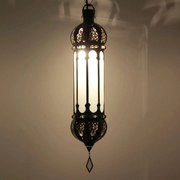 Závesná lampa Dunya mliečnobiela