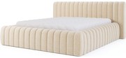 Béžová čalúnená dvojlôžková posteľ s úložným priestorom s roštom 180x200 cm Carilla – ELTAP