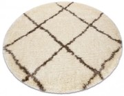 Koberec FLUFFY kruh shaggy kratka, trellis - krém / béžový