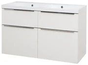 Mereo Mereo, Mailo, kúpeľňová skrinka s umývadlom z liateho mramoru 121 cm, chrómové madlo, MER-CN513M