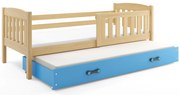 Posteľ s prístelkou KUBO 2 190x90 borovica - modrá