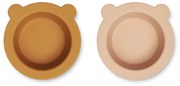 LIEWOOD Miska s prísavkou Peony Mustard/Tuscany Rose Mix Mustard