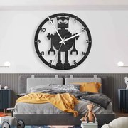 Hodiny s robotom – hravý dizajn pre váš moderný interiér I SENTOP PR0442 plywood